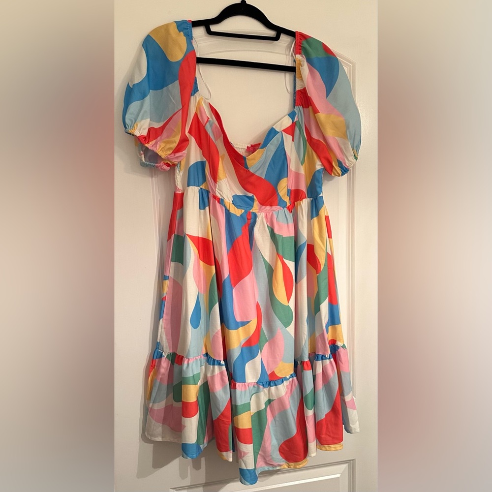 Multi-colored print dress